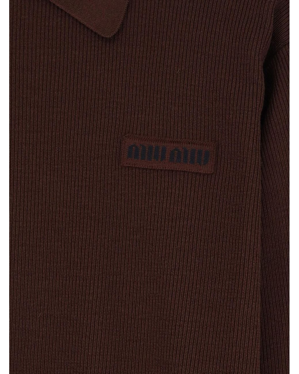 Miu Miu Brown Wool Polo Sweater