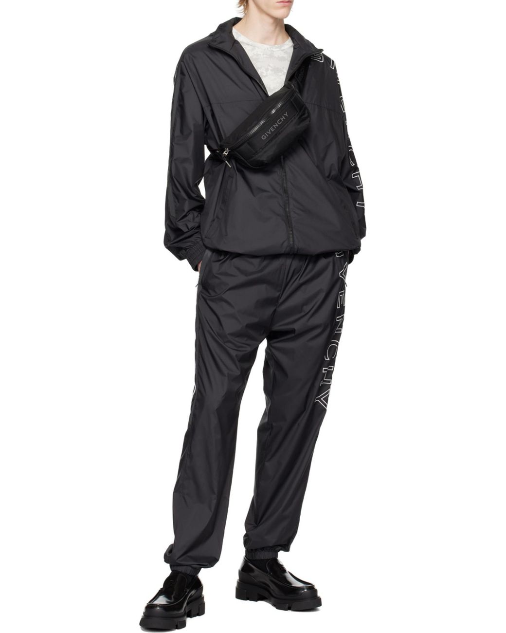 Givenchy Black Logo Embroidered Track Pants for men