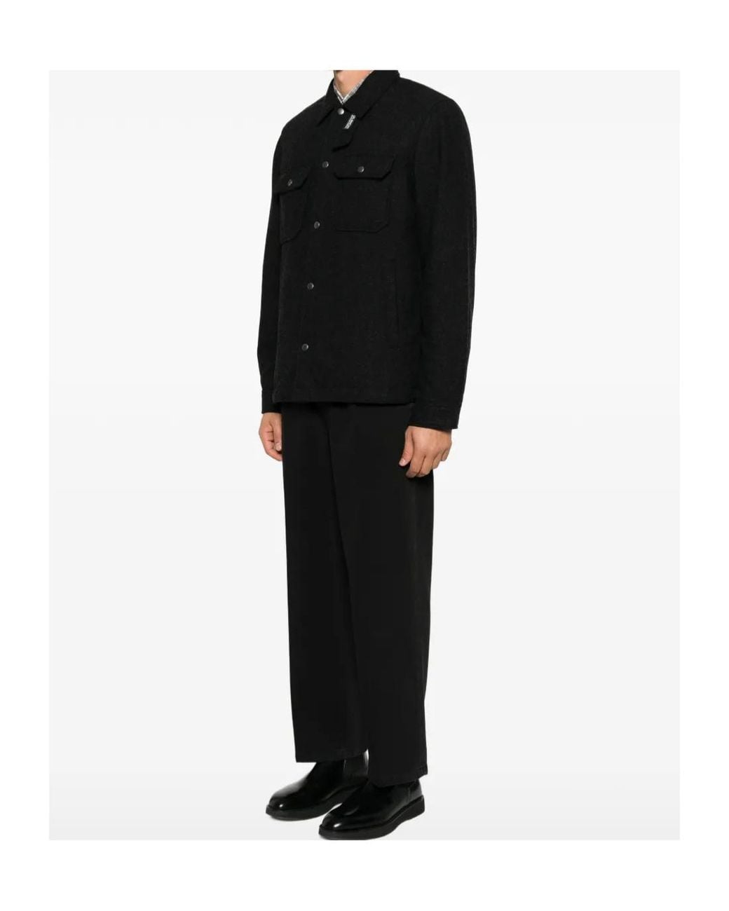 Woolrich Black Button-Up Jacket for men