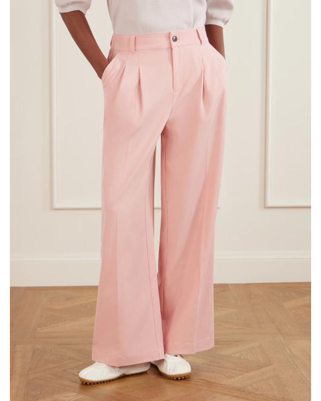 Varley Pink Jayla Twill Wide-Leg Pants