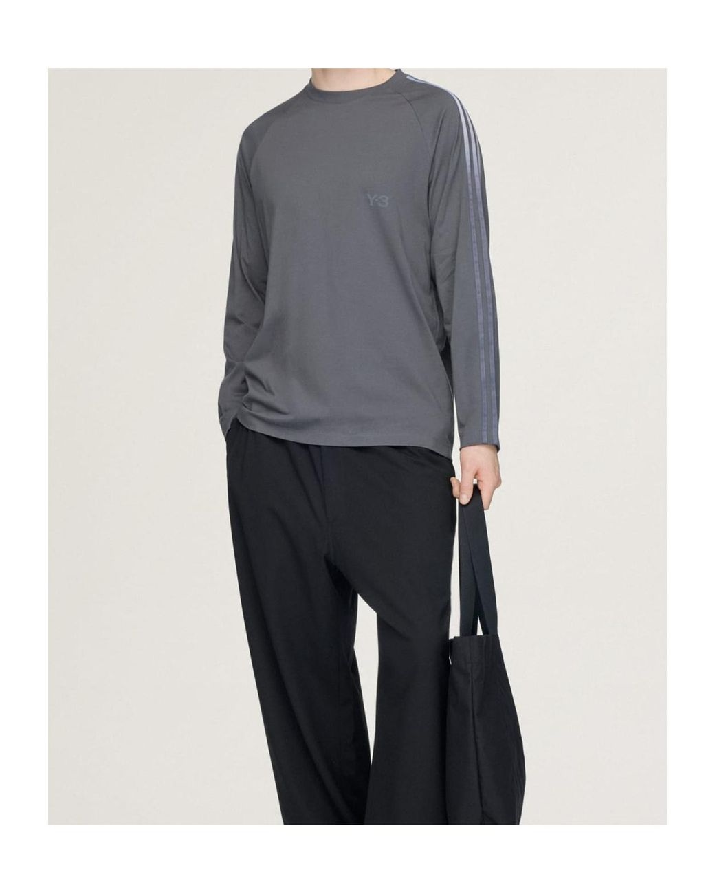 Y-3 Gray Raglan-Sleeve T-Shirt for men