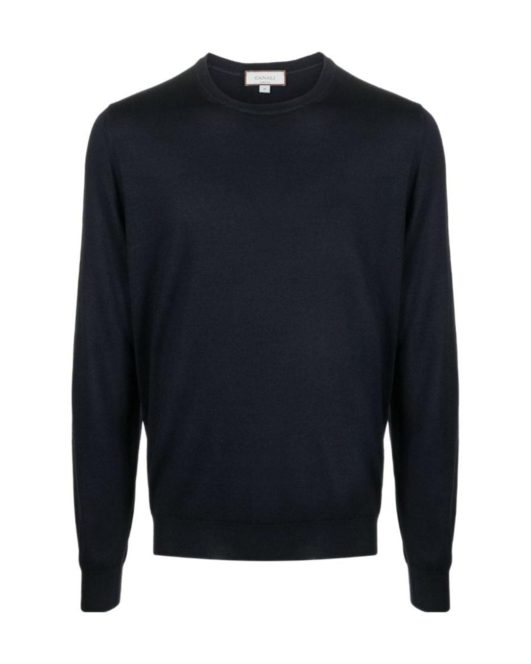 Canali Blue Crew-Neck Knitted Jumper for men