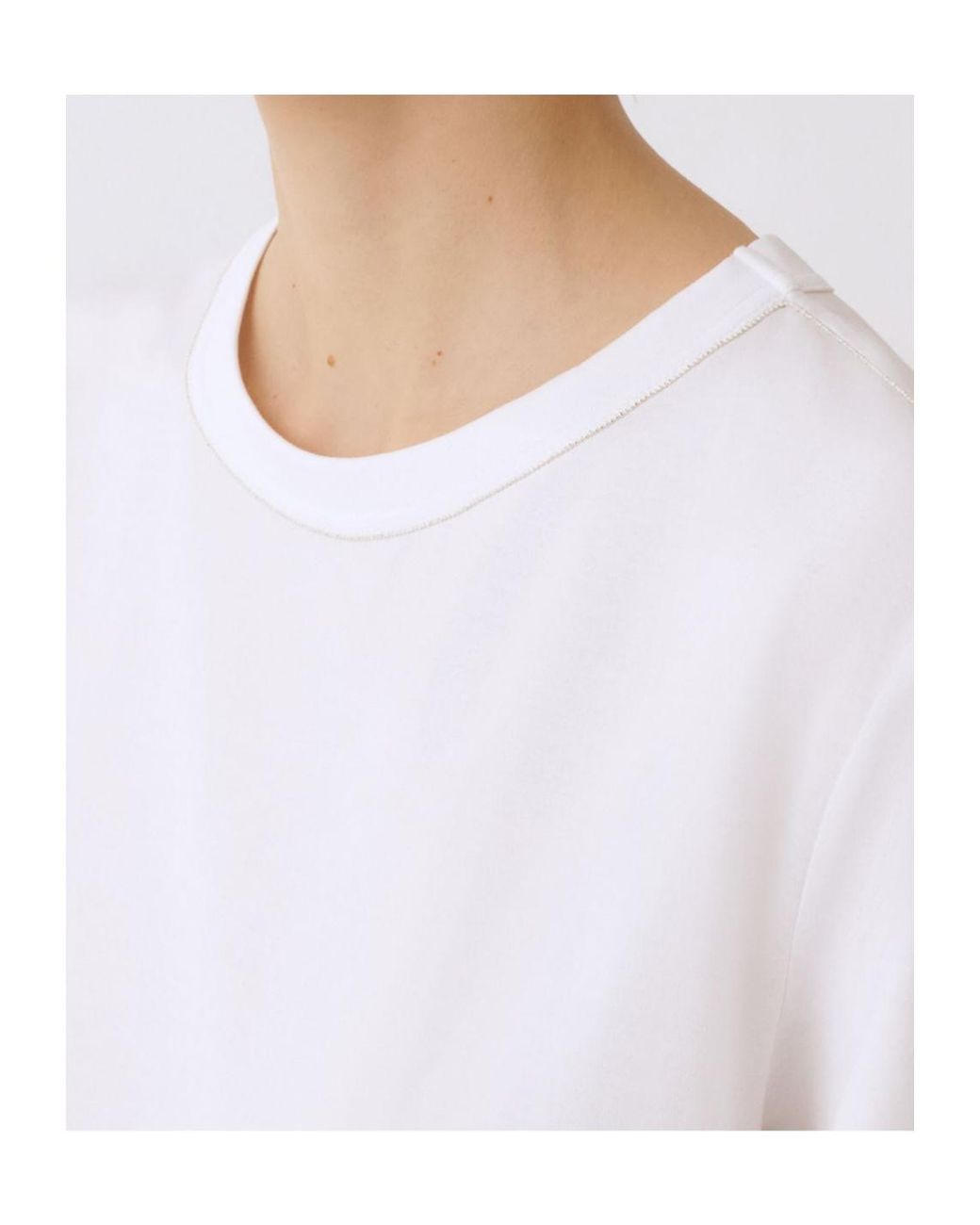 Fabiana Filippi White Beaded Detail T-Shirt