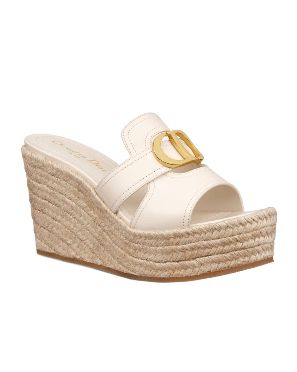 Dior 30 Montaigne Wedge Slide in White | Lyst