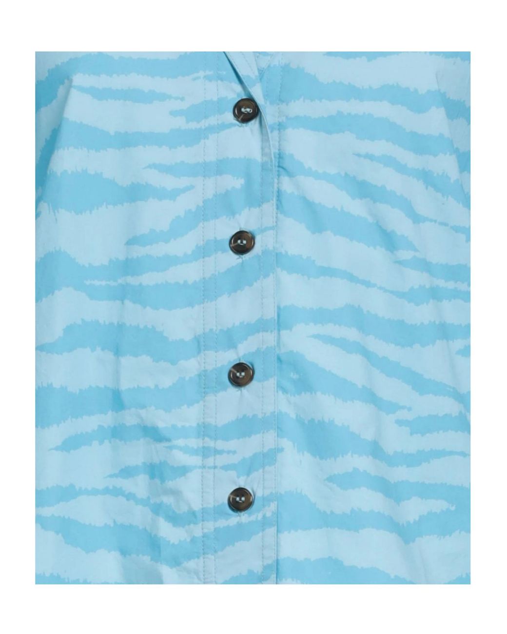 Ganni Blue Two-Tone Shirt