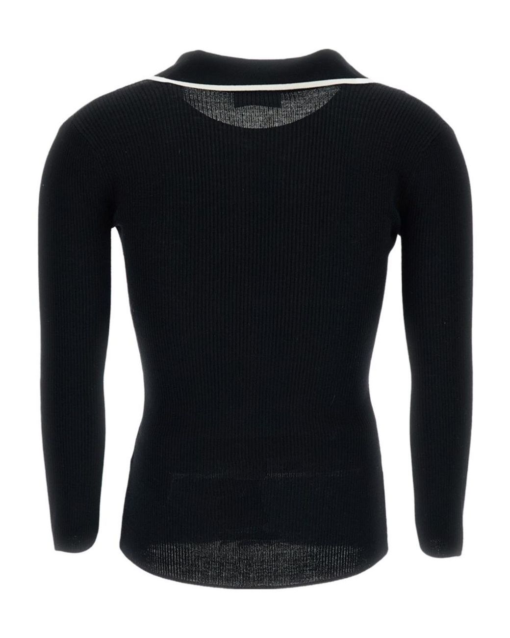 Elisabetta Franchi Blue Contrast Trim Knit Polo Top