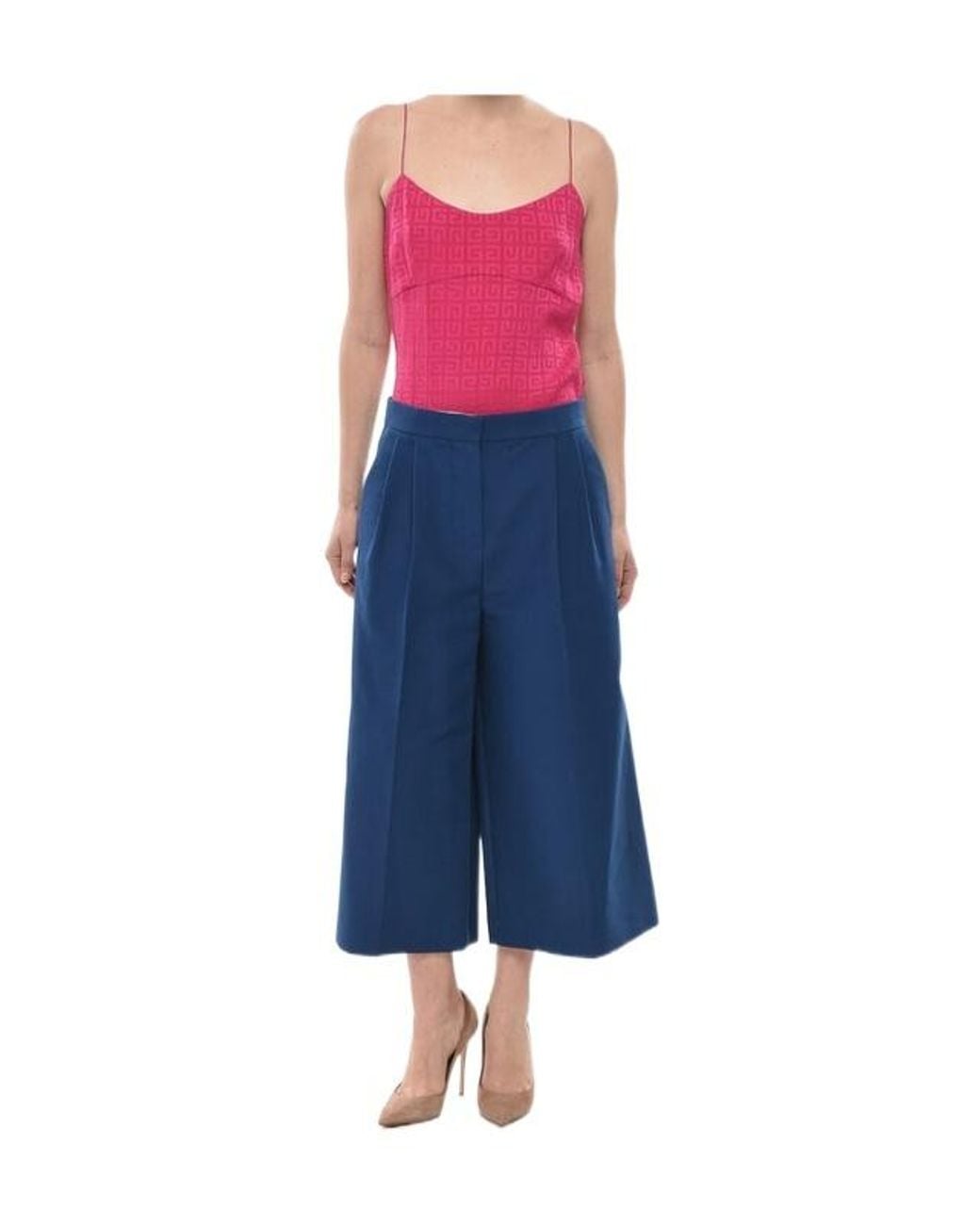 Marni Blue Wide-Leg Casual Pants