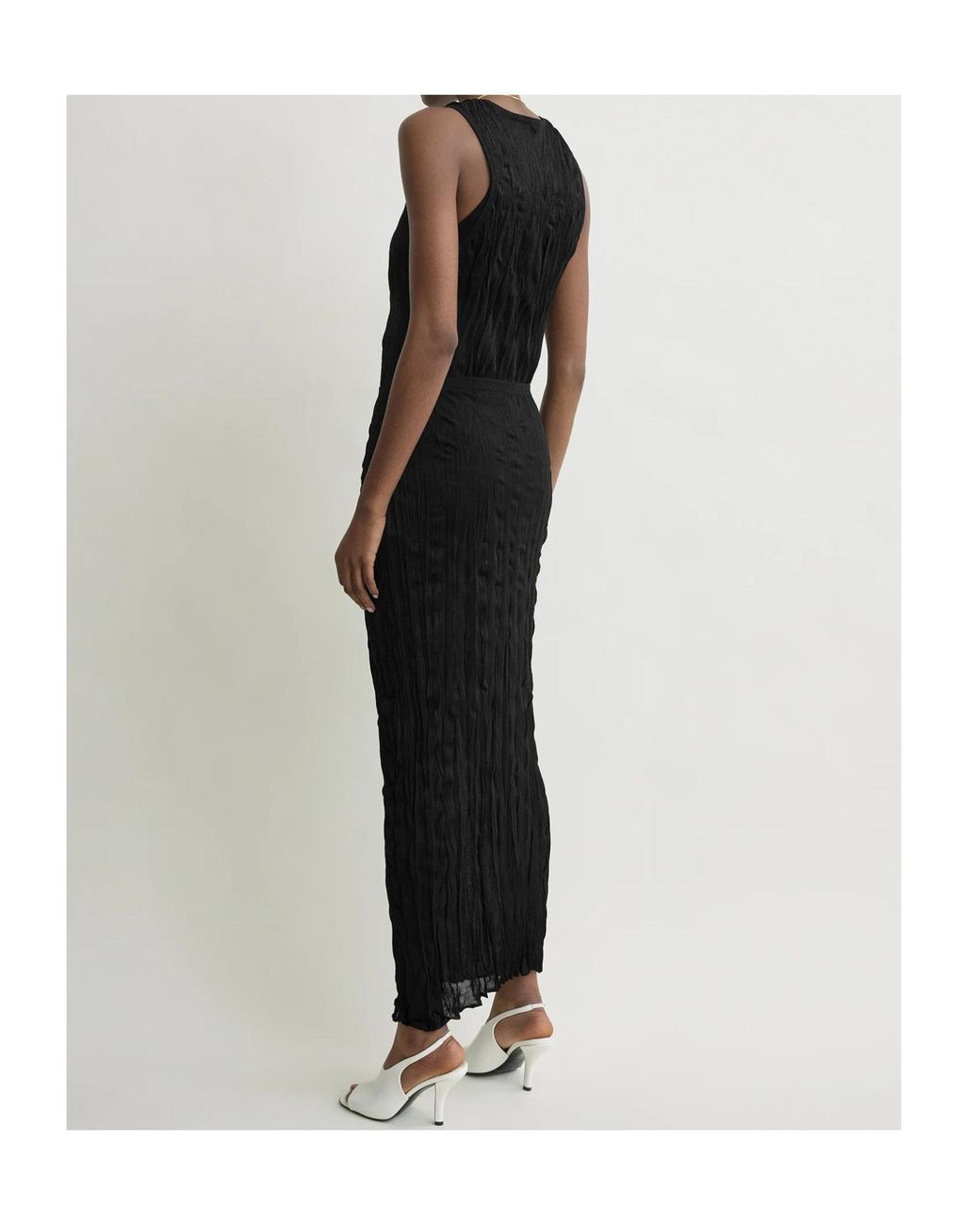 Totême Black Totême Crinkled Knitted Skirt