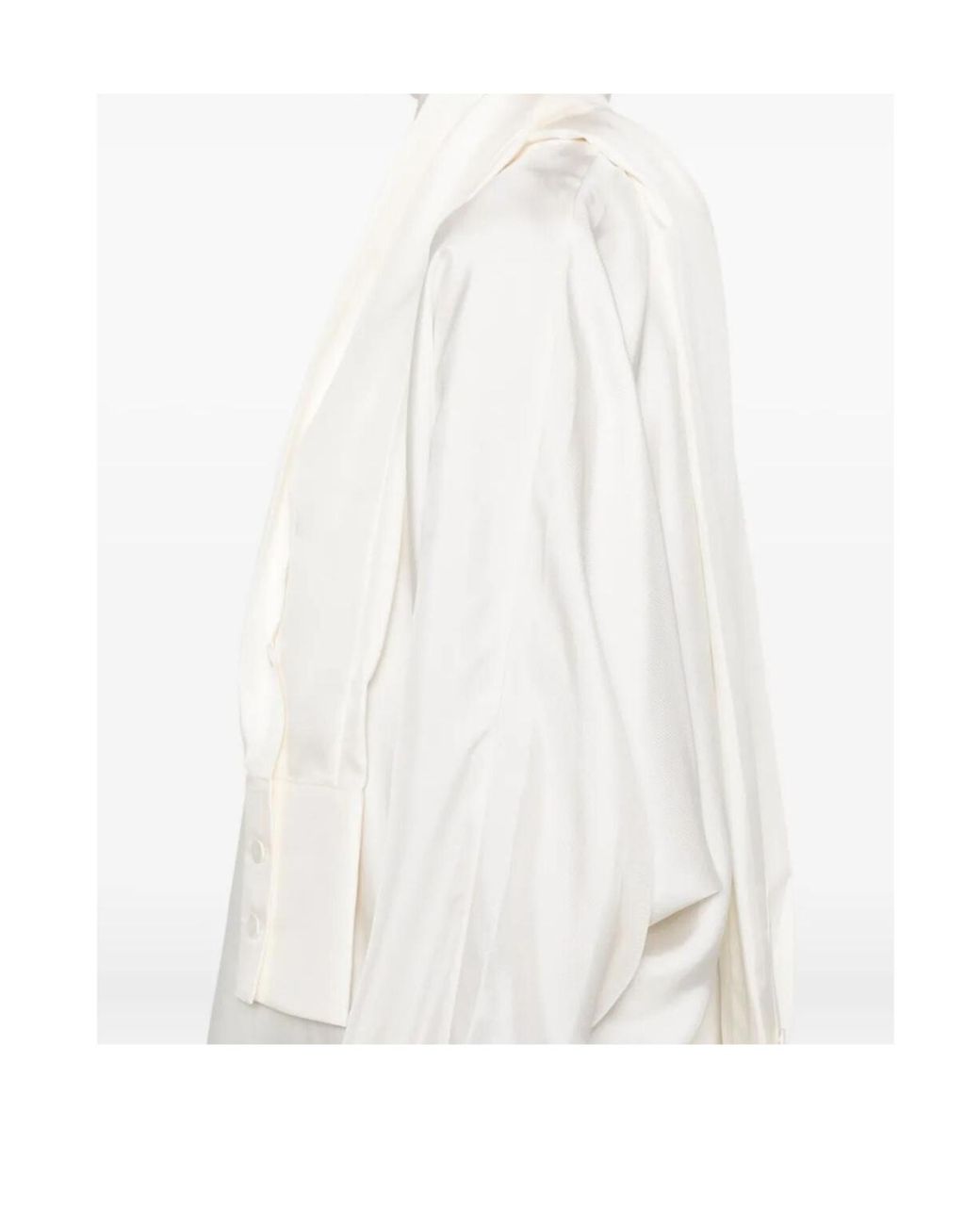 Rohe White Silk Scarf Blouse