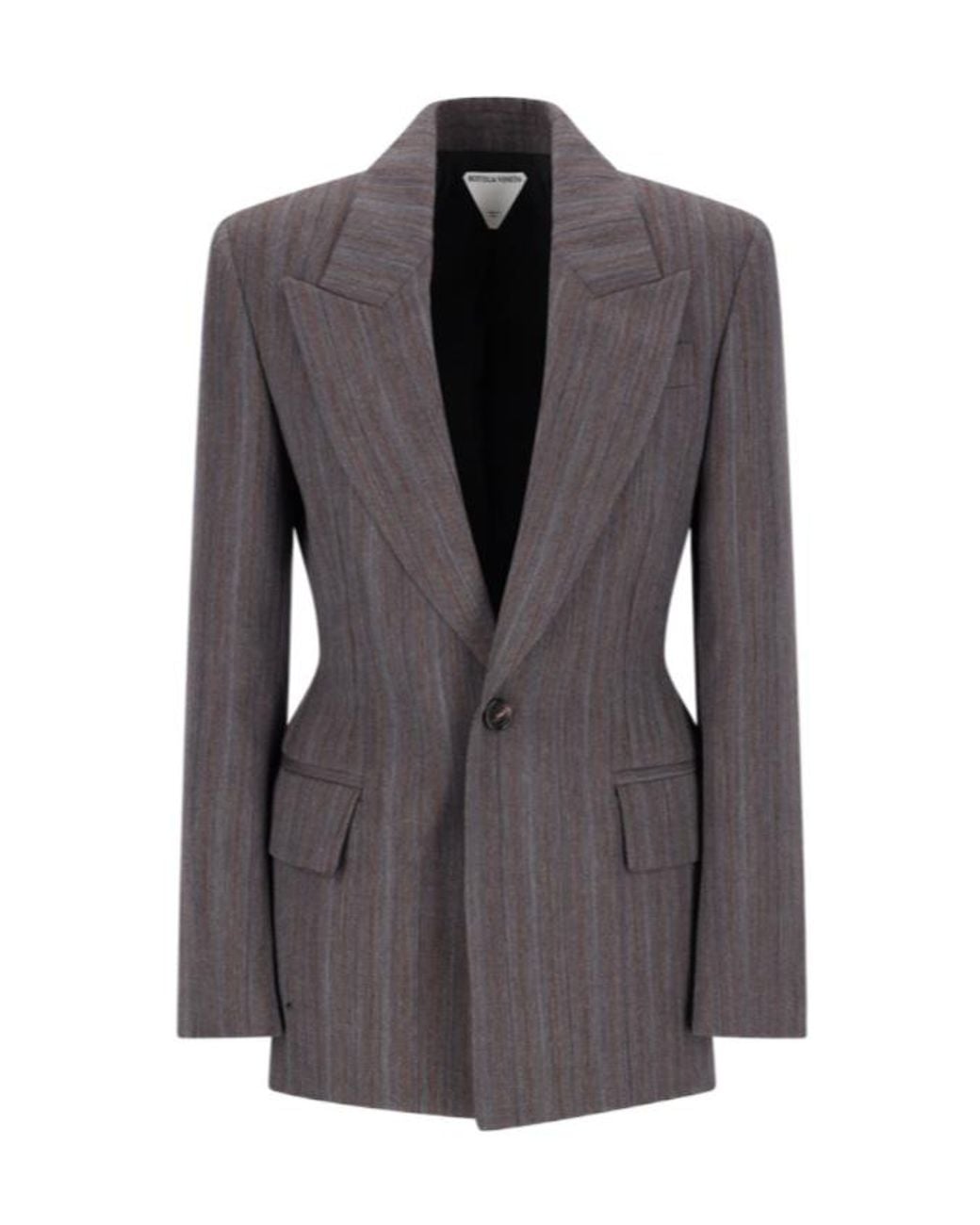 Bottega Veneta Gray Wool Subtle Stripe Jacket