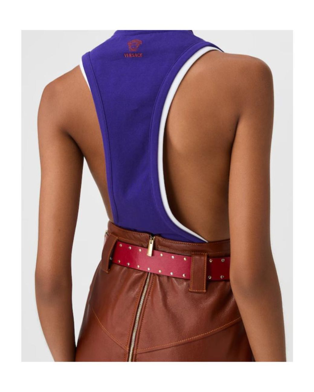 Versace Purple Open-Back Sleeveless Top