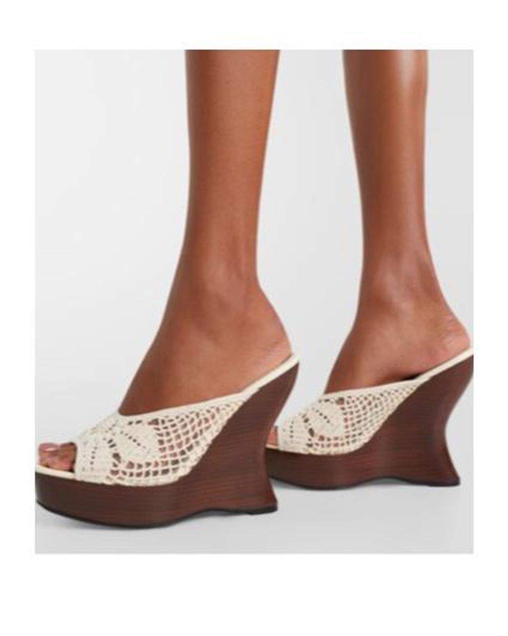 Magda Butrym White 115Mm Crochet Wedge Mules