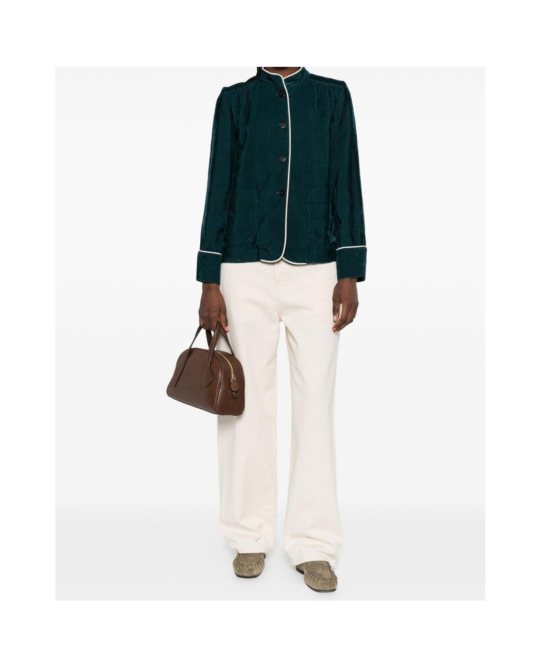 Forte_forte Green Long-Sleeve Casual Jacket