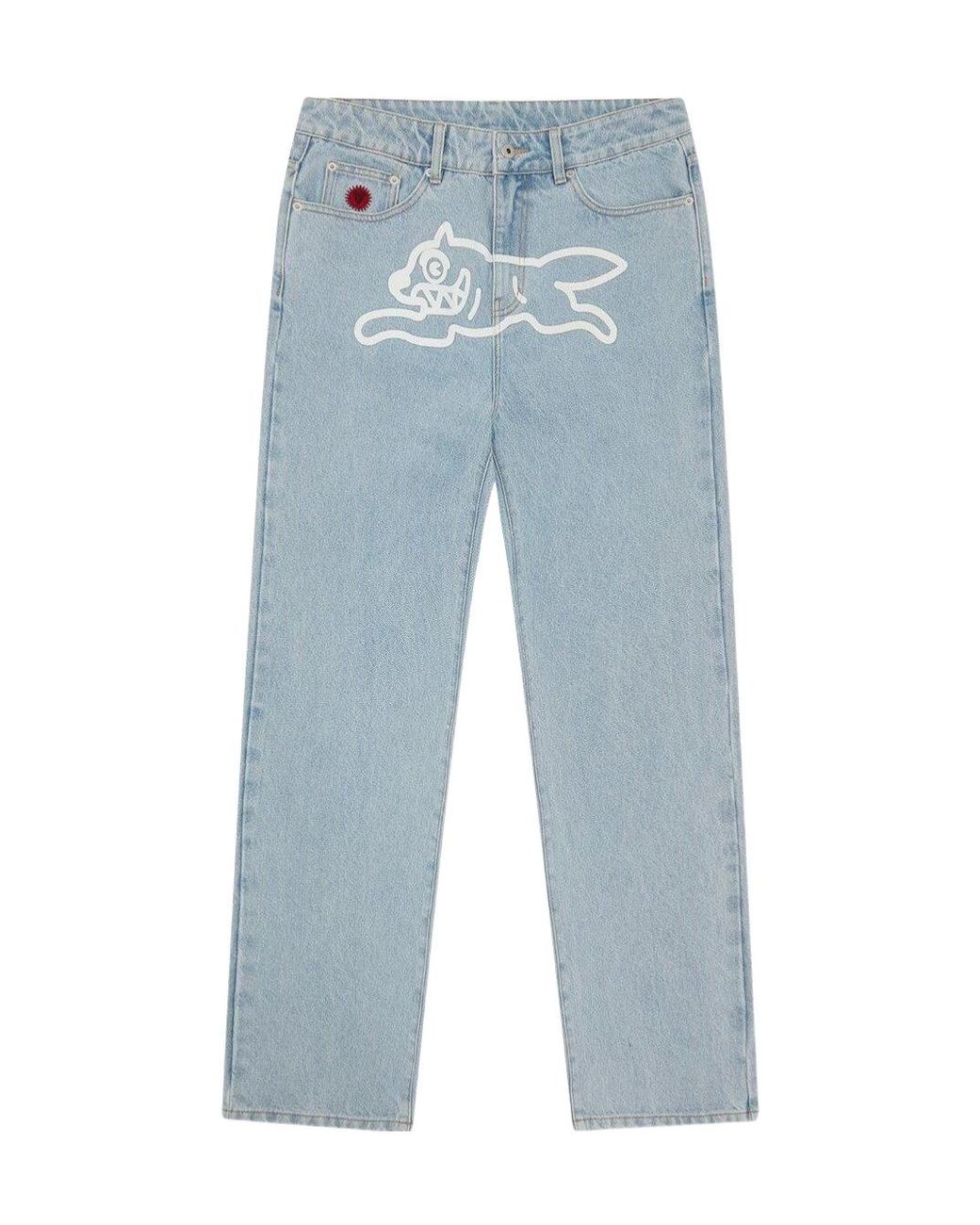 ICECREAM Blue Run Dog Straight Leg Jeans for men