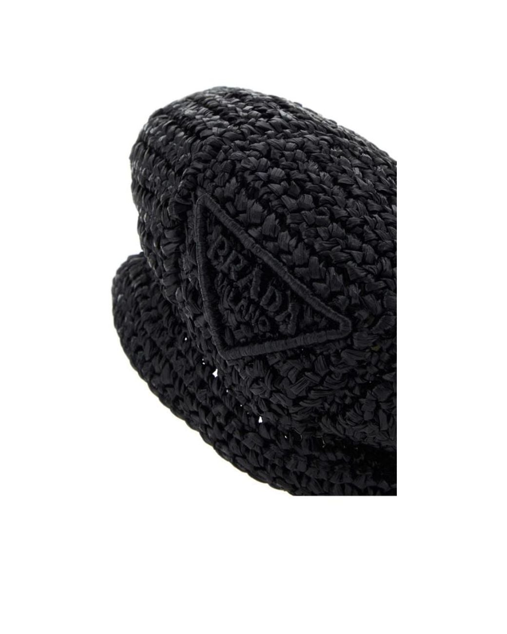 Prada Black Woven Beret