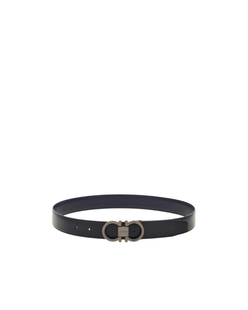 Ferragamo White Ferragamo Adjustable Reversible Gancini Belt for men
