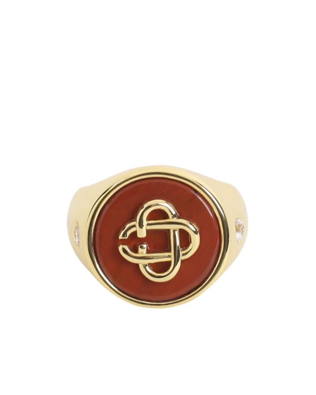Casablanca Brown Logo-Motif Signet Ring for men