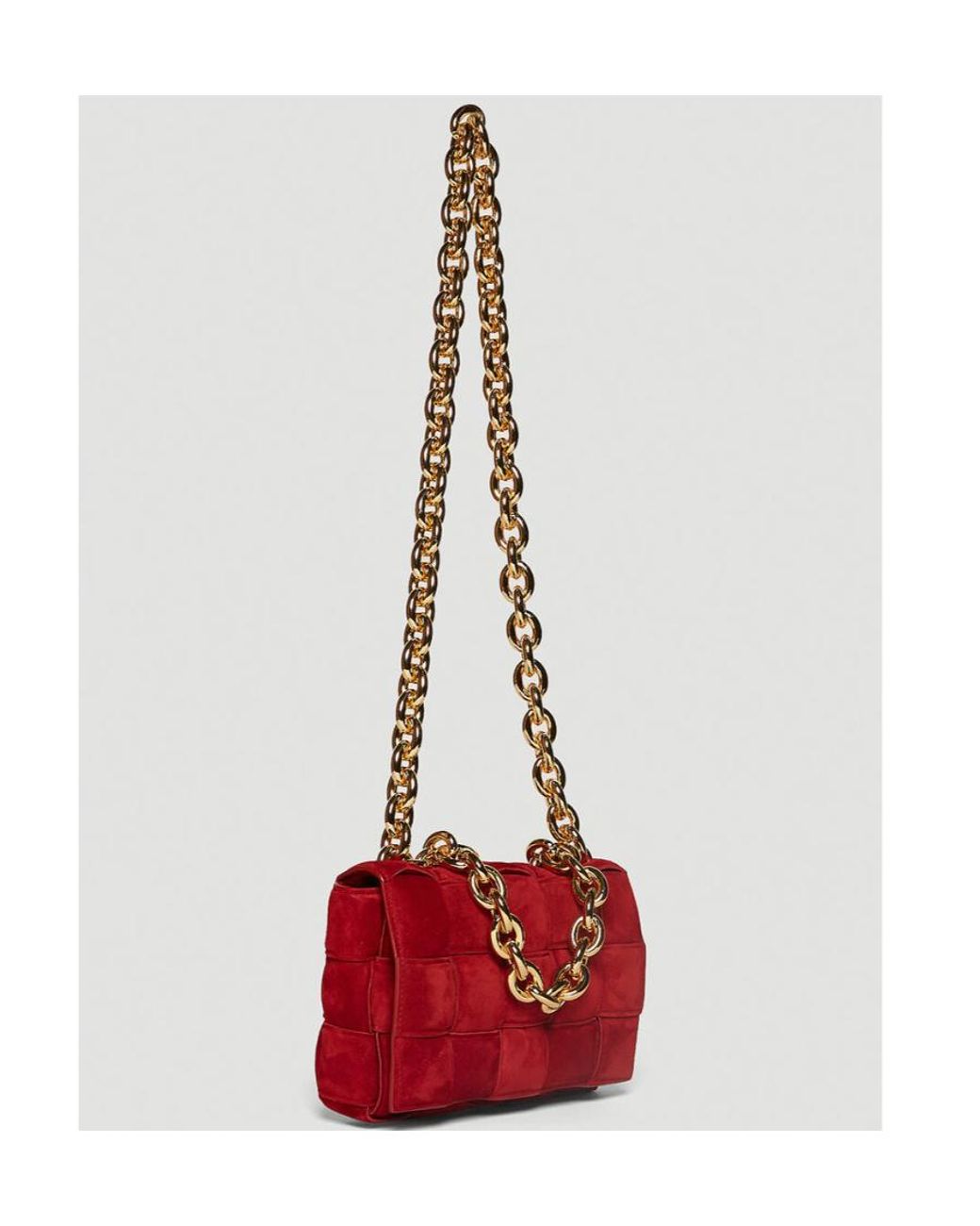 Bottega Veneta Red Interwoven Detail Shoulder Bag