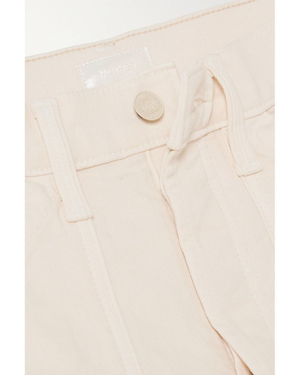 Mother White The Curbside Cargo Flood High-Rise Tapered Jeans