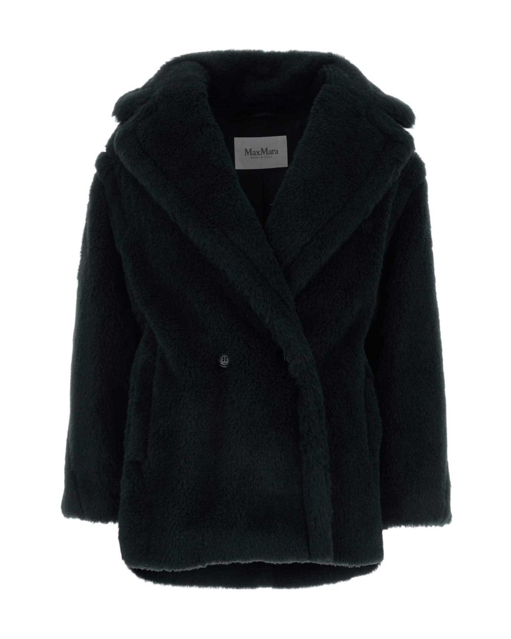 Max Mara Black Olga Double-Breasted Teddy Coat