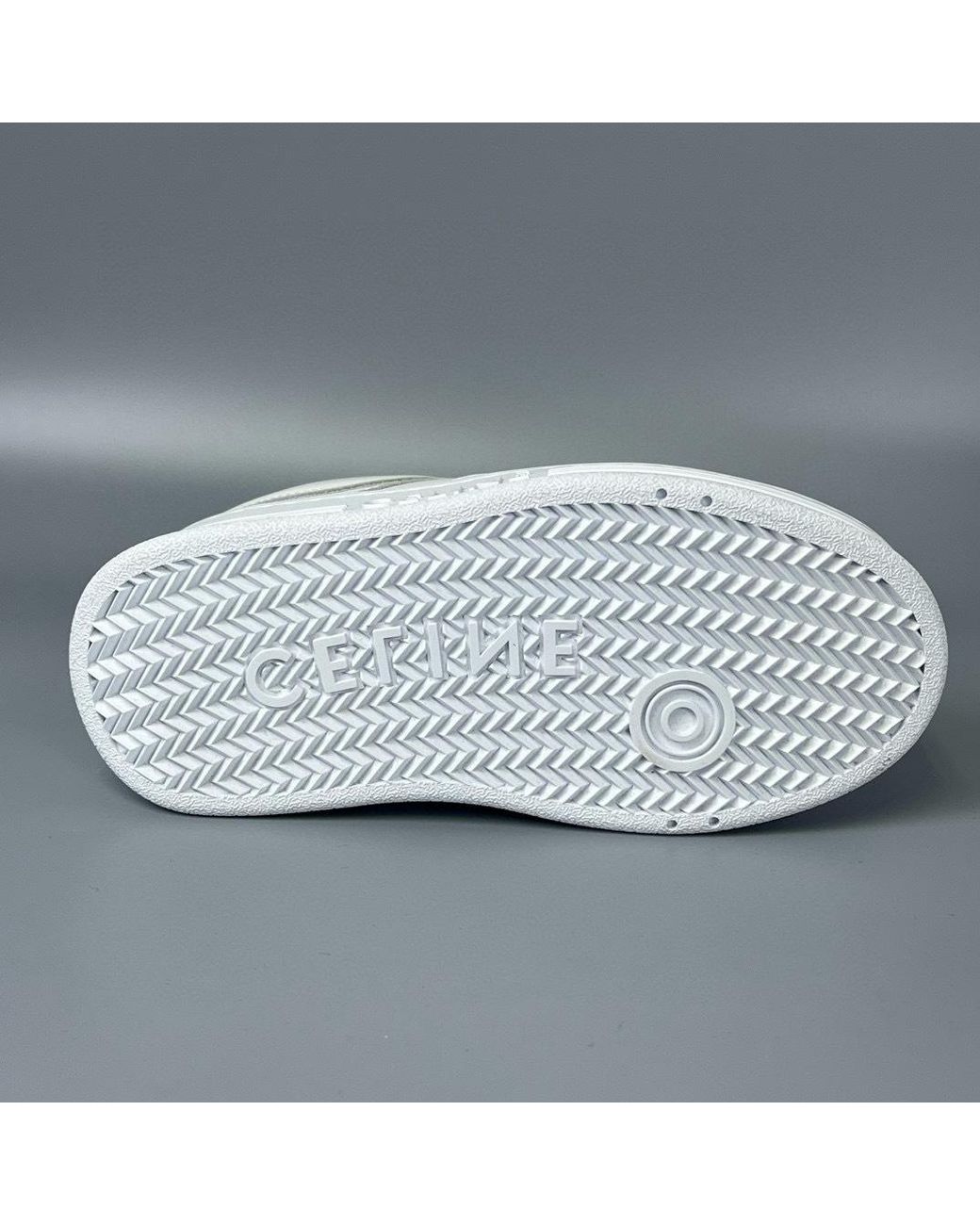 Céline White Block Sneakers With Wedge Outsole
