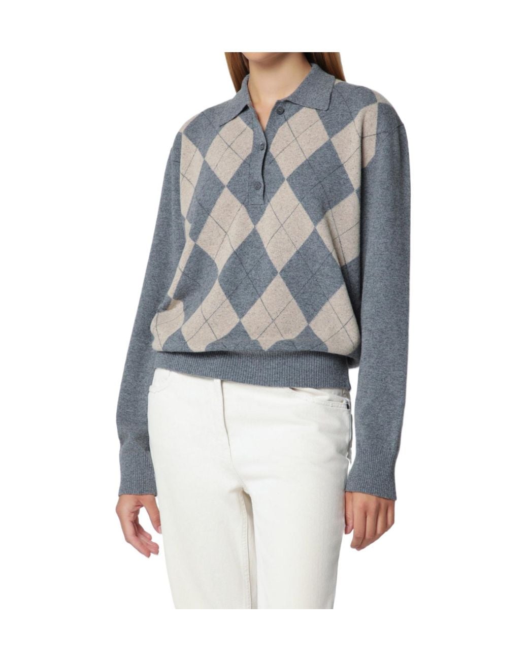 Rohe Blue Long-Sleeved Polo Shirt