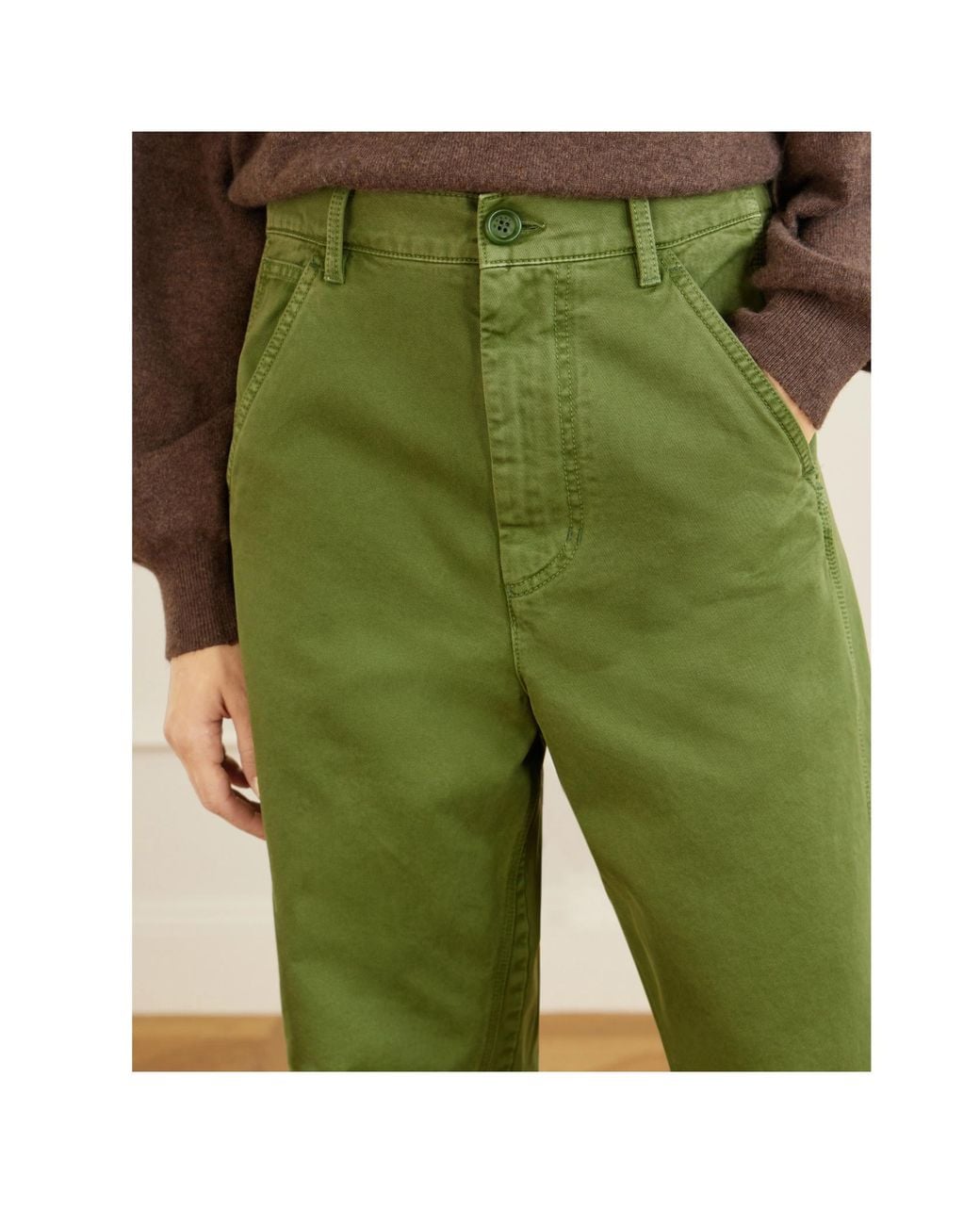 Marni Green High-Waisted Casual Trousers
