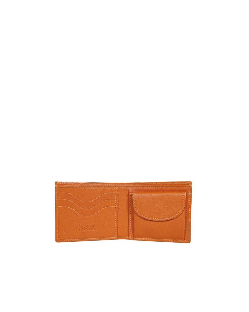 Il Bisonte Orange Logo Double Fold Wallet for men