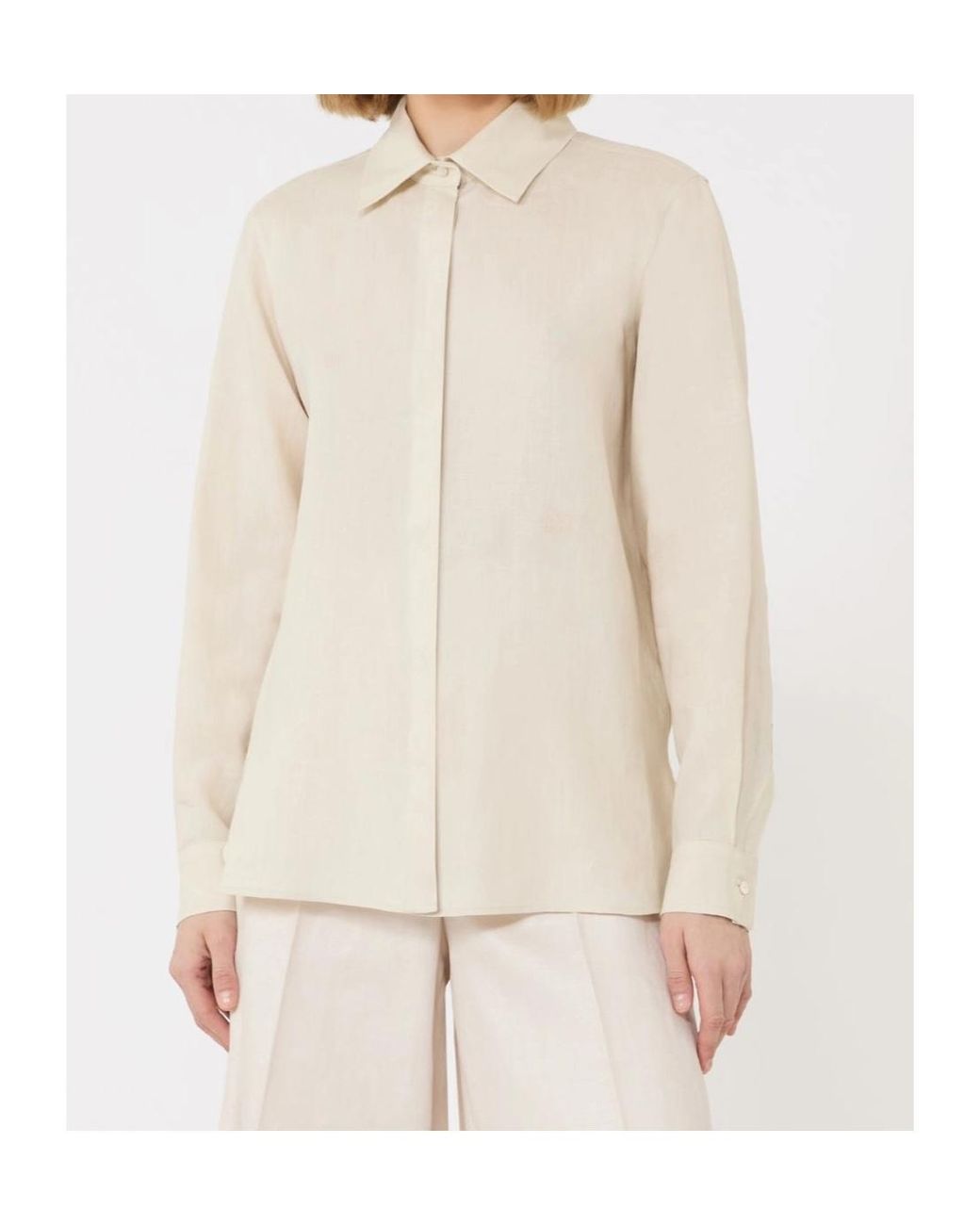 Max Mara Natural Falasco Long-Sleeved Shirt
