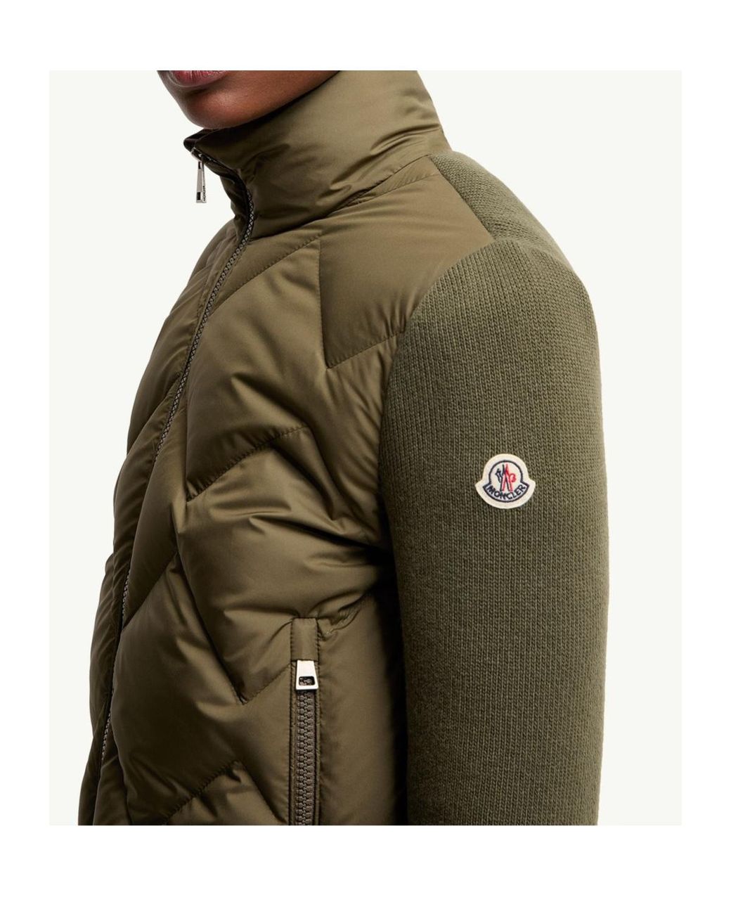 Moncler Green Padded Zip-Up Cardigan