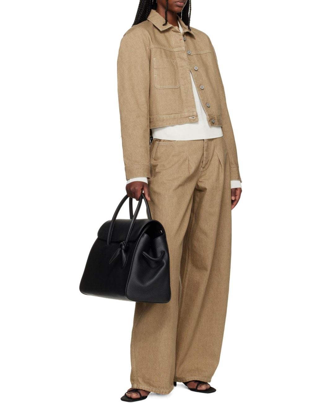 Jacquemus Black Turismo Knot Detailed Tote Bag for men