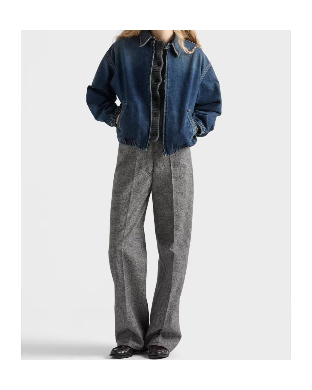 Prada Blue Zip-Up Denim Jacket