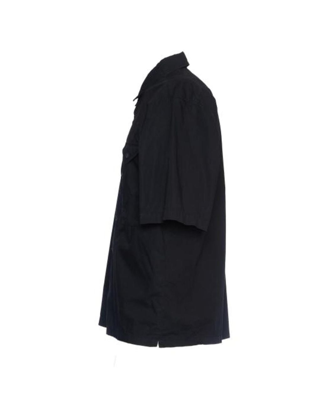 C P Company Black Short Sleeve Poplin Shirt for men