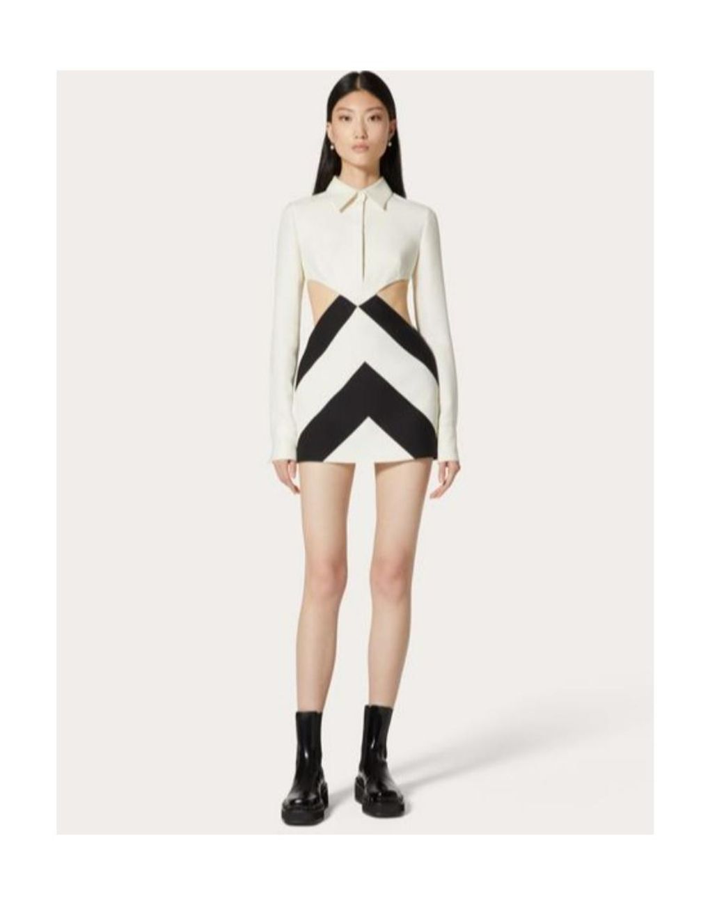 Valentino White Crepe Couture Strhype Cut-Out Mini Dress