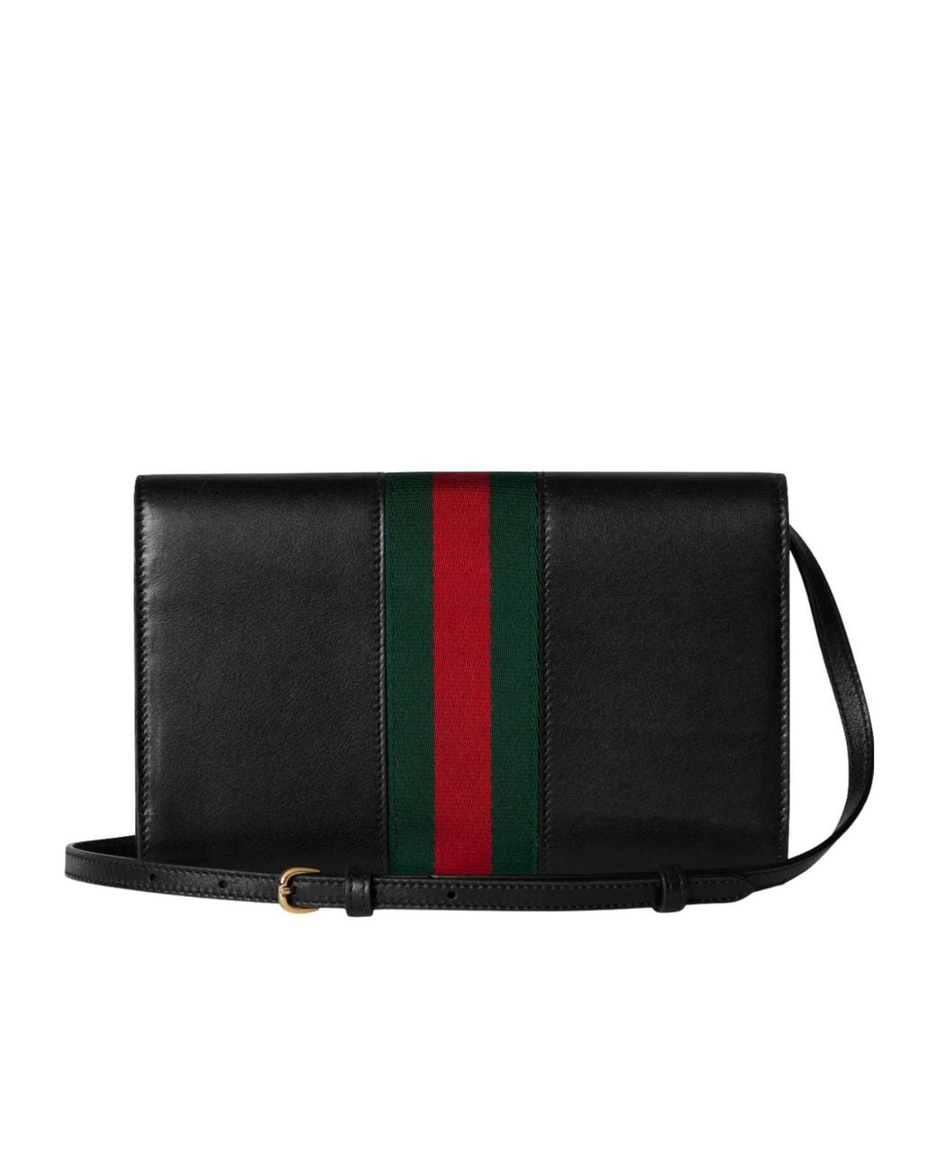 Gucci Black Strapped Horsebit Web Wallet