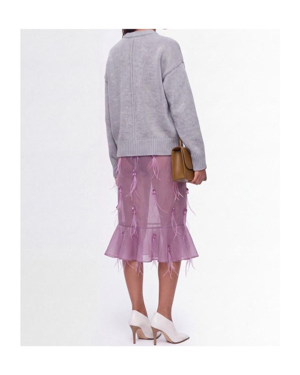GIUSEPPE DI MORABITO Purple Skirt With Fringe Details