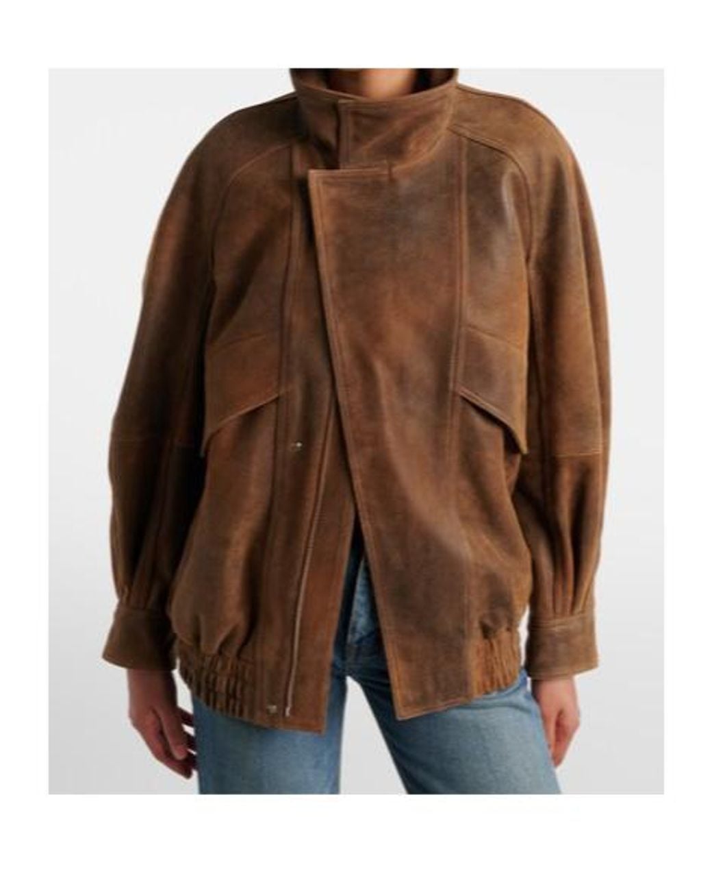 Nour Hammour Brown Ariste Leather Jacket
