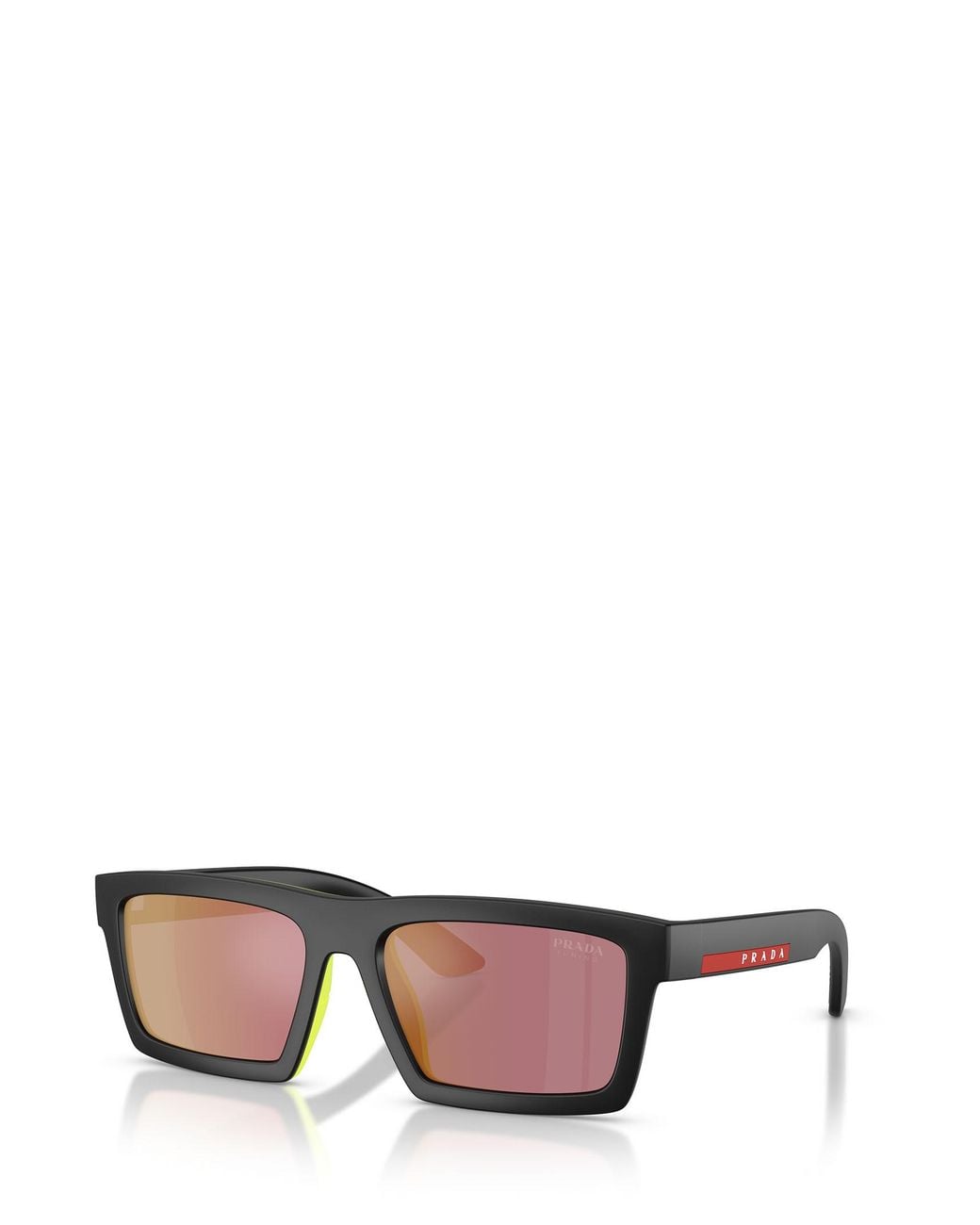 Prada Linea Rossa White Prada Eyewear Rectangular Frame Sunglasses for men