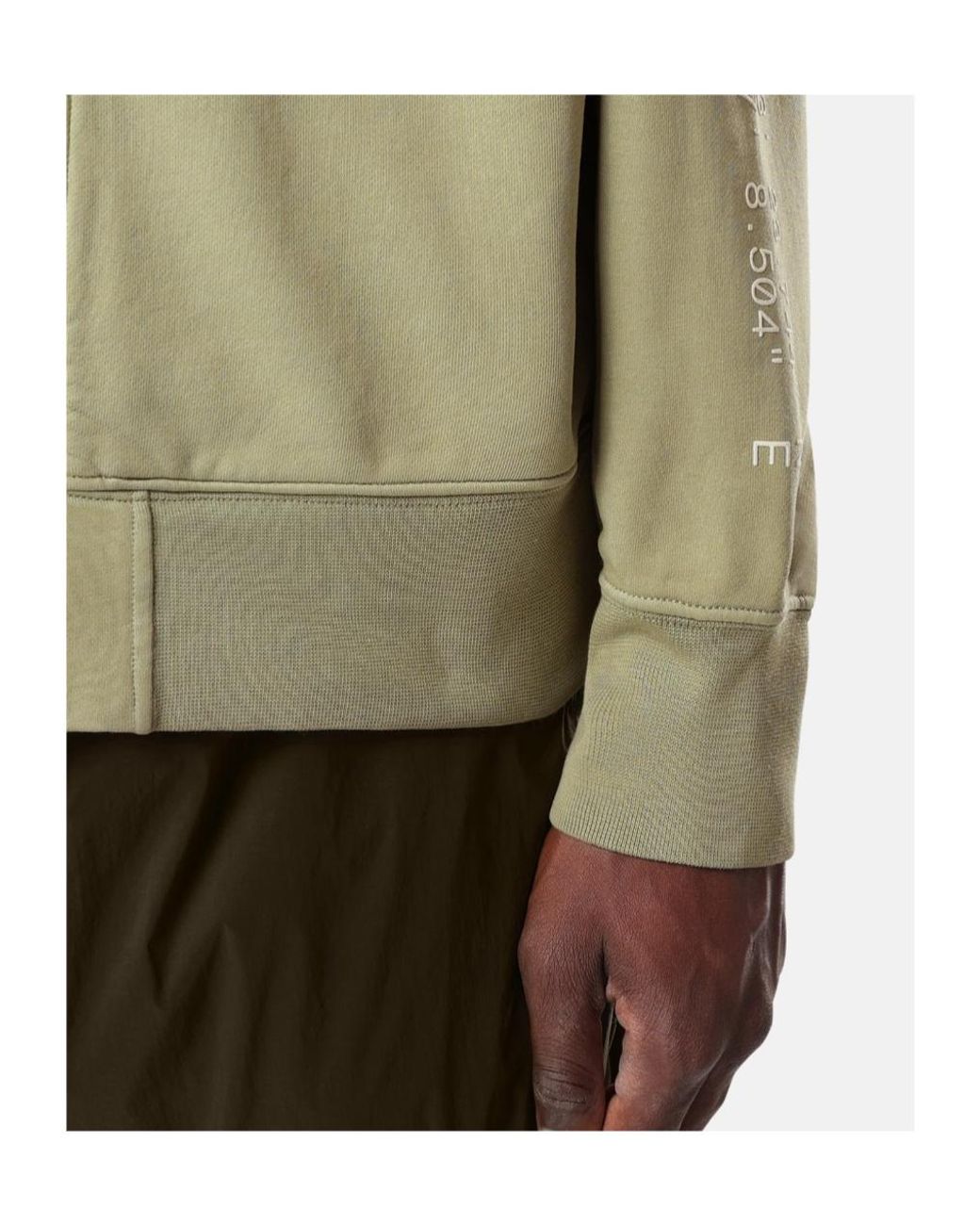 Stone Island Green Oversized-Fit Zip-Up Sweatshirt With 'Vertical Placement' Print for men