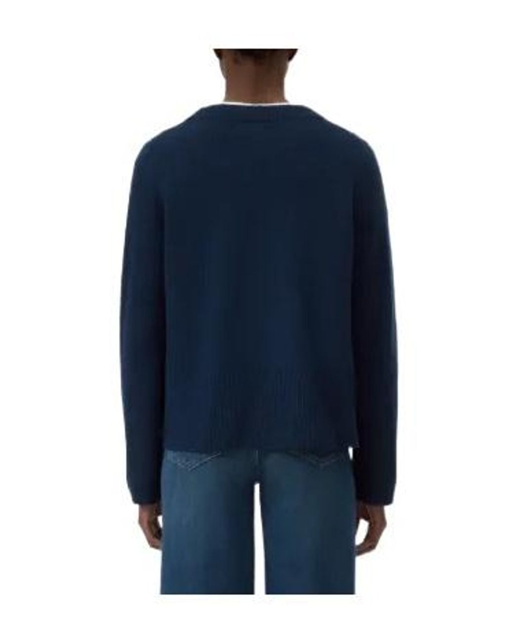 Closed Blue Long-Sleeve Crew-Neck Sweater