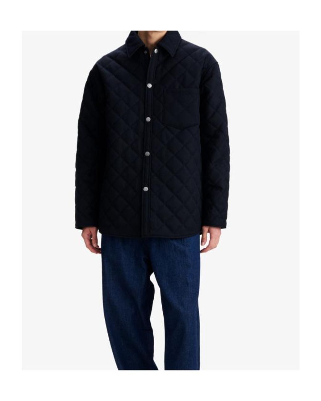 A.P.C. Blue Georges Quilted Wool Jacket