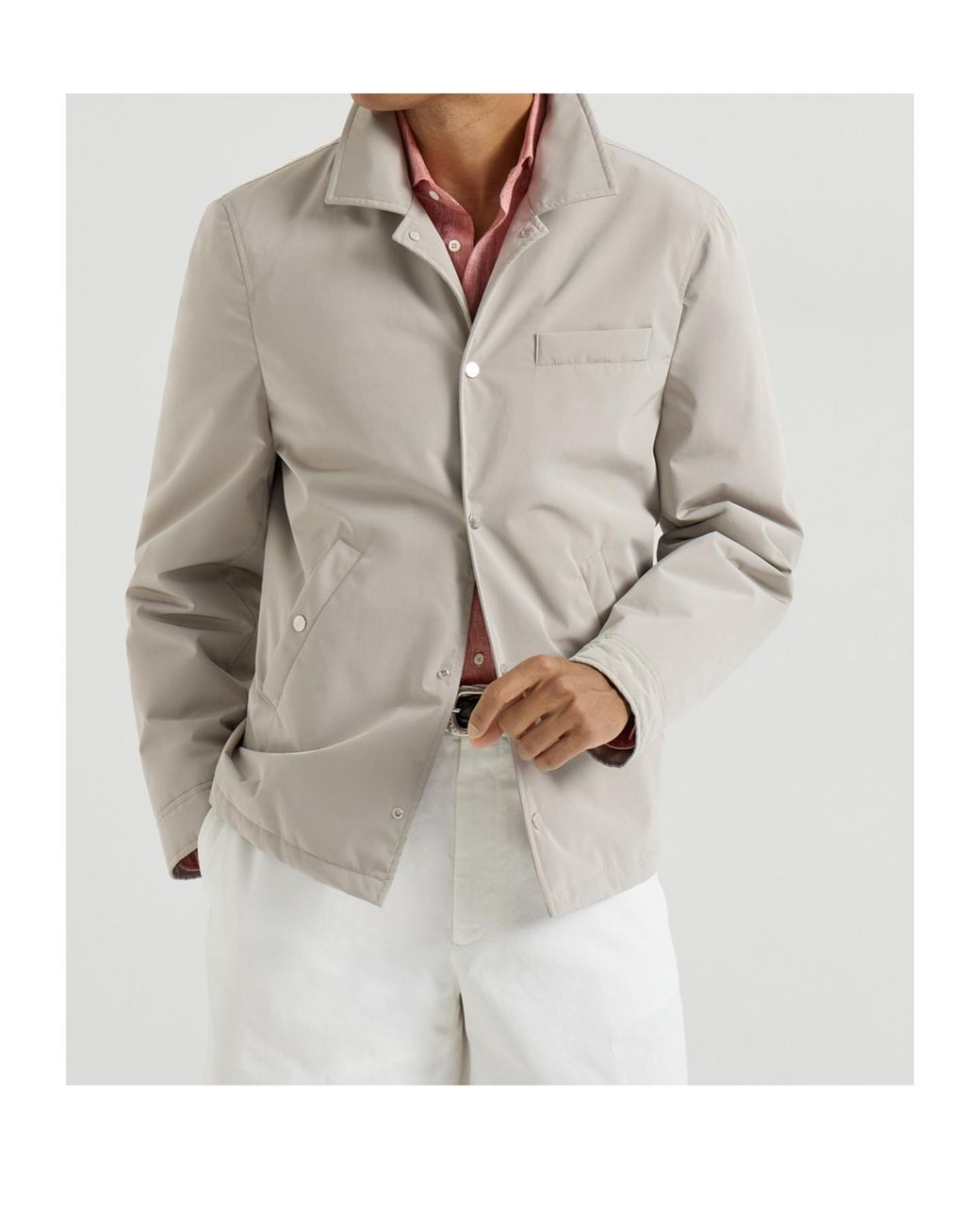Brunello Cucinelli Gray Padded Outerwear Jacket for men