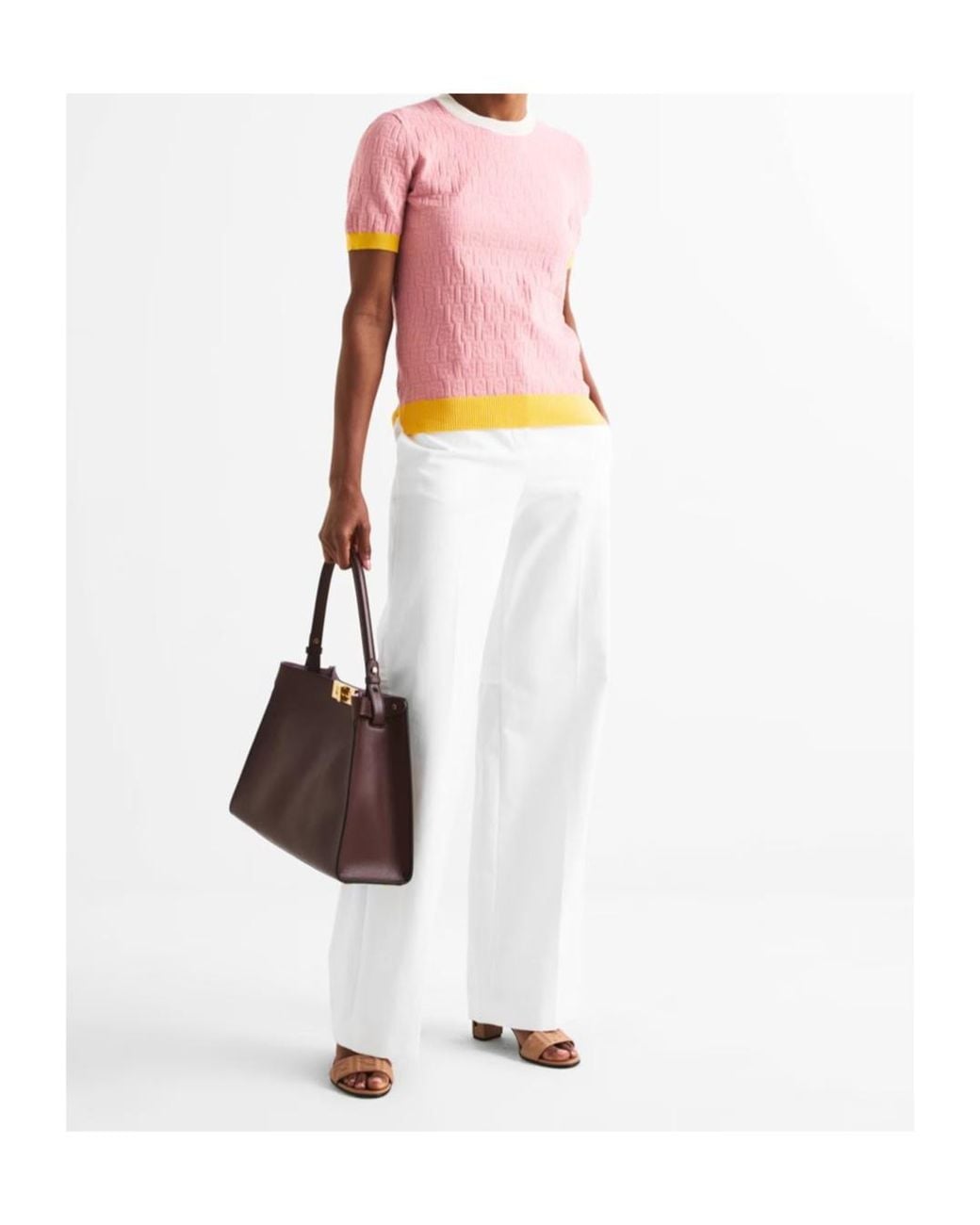 Fendi White Straight Casual Pants
