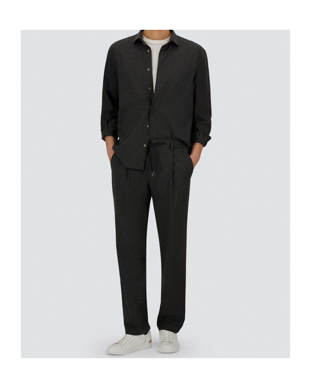 Herno Gray Resort Pleated-Front Trousers for men