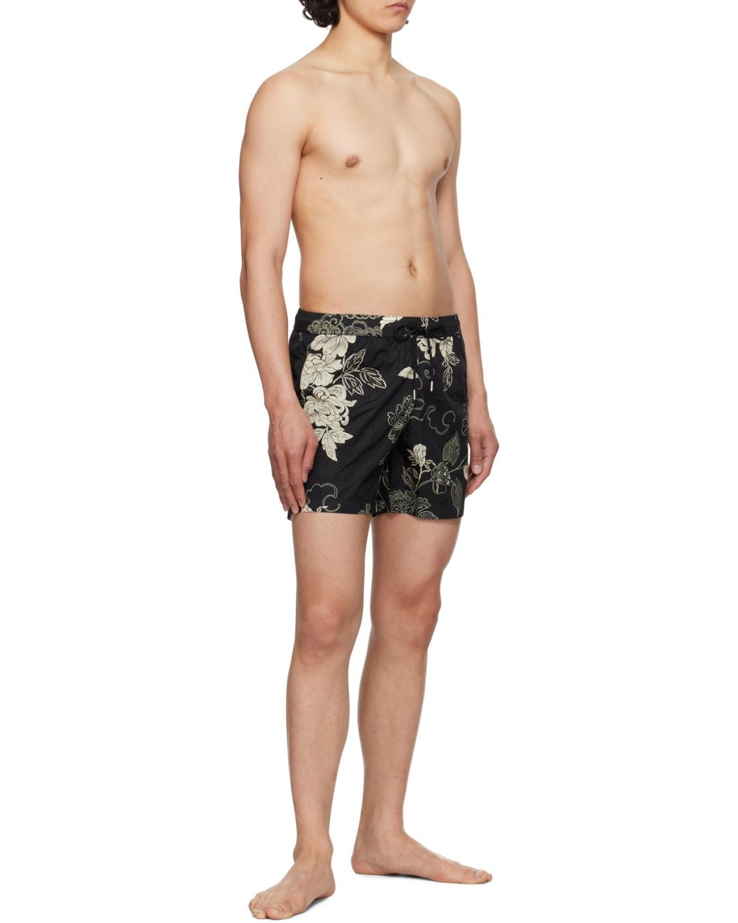 Moncler Gray Floral Print Swim Shorts for men