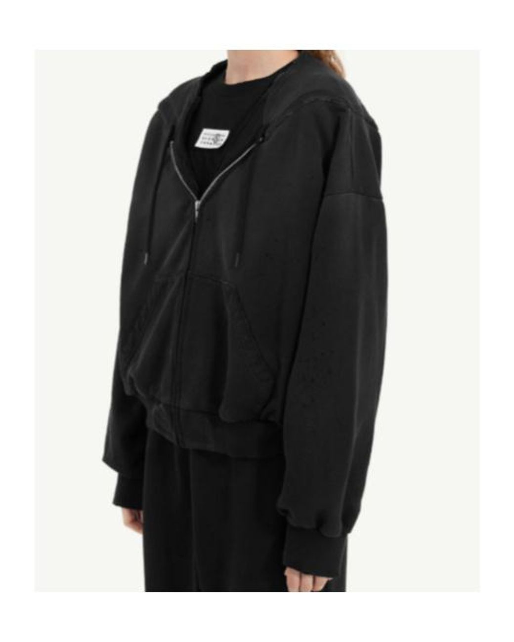MM6 by Maison Margiela Black Drawstring Hoodie