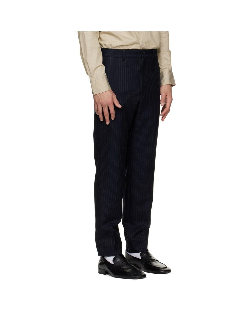 Comme des Garçons Blue Casual Trousers With Belt Loops for men