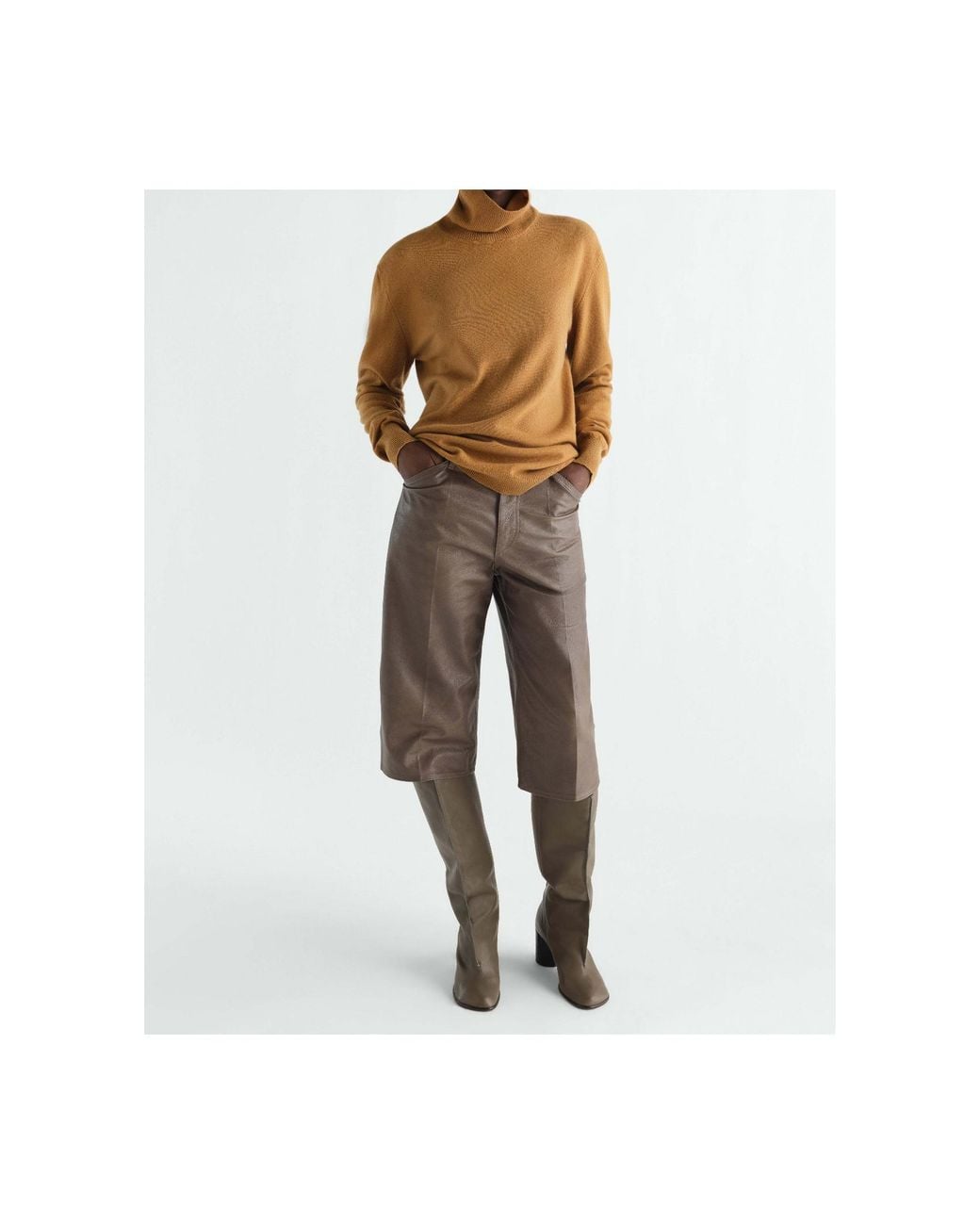 Lemaire Brown Stand-Collar Sweater