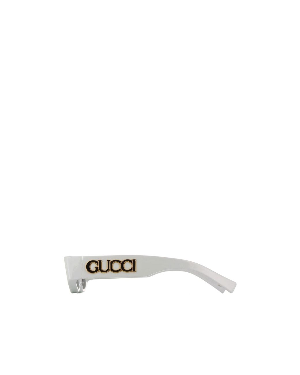 Gucci White Eyewear Rectangle Frame Sunglasses
