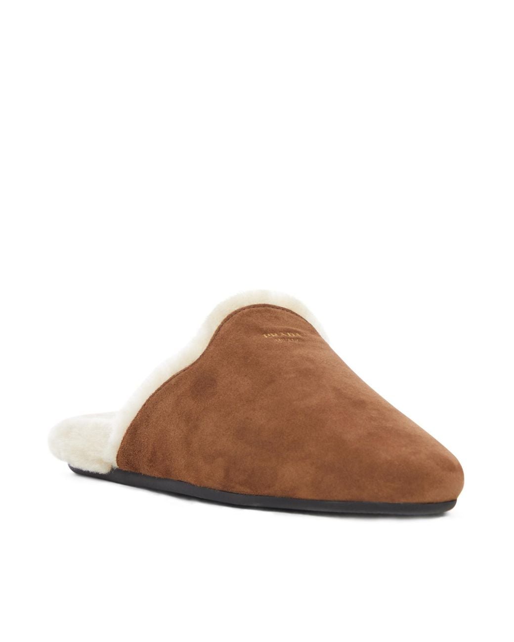 Prada Brown Logo-Lettering Sandals